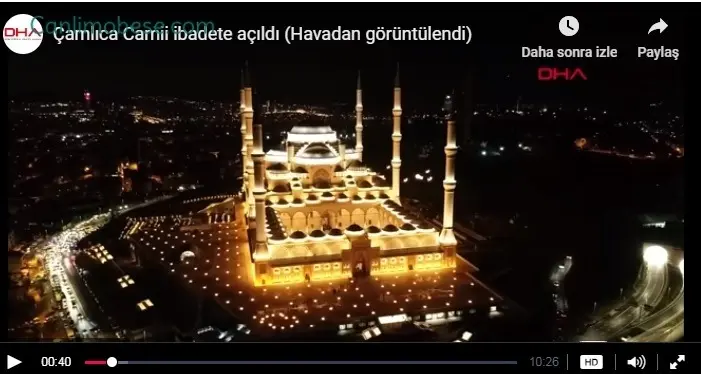 Havadan Çamlıca Camisi Kamera Görüntüsü İzle