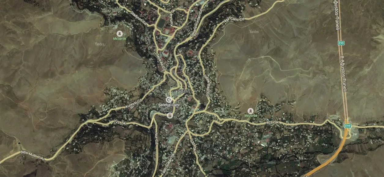 Bitlis Uydu Görüntüsü Haritası