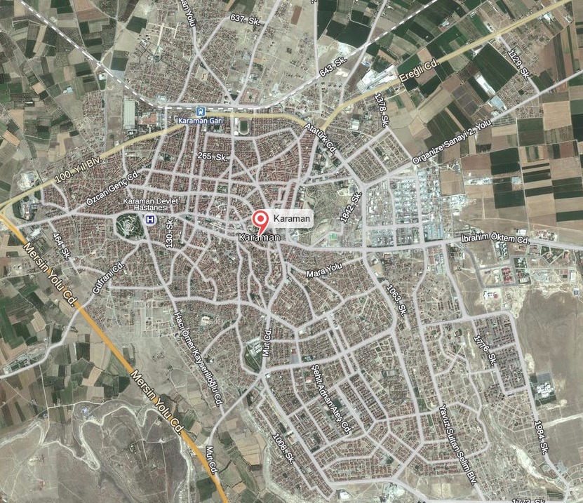 Karaman Uydu Görüntüsü Haritası