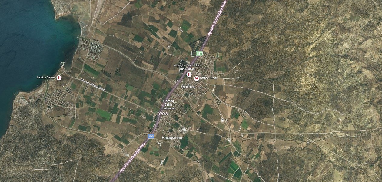 Gömeç Uydu Görüntüsü Haritası, Balıkesir