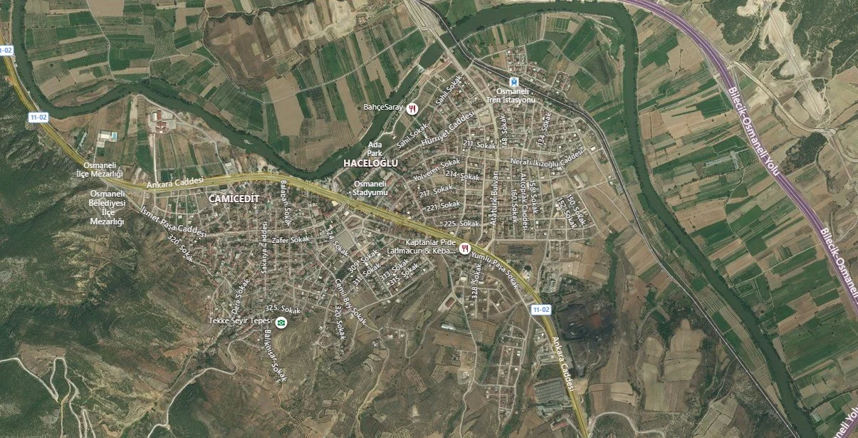 Osmaneli Uydu Görüntüsü Haritası, Bilecik