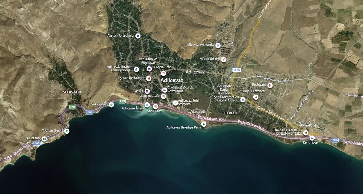 Adilcevaz Uydu Görüntüsü Haritası, Bitlis