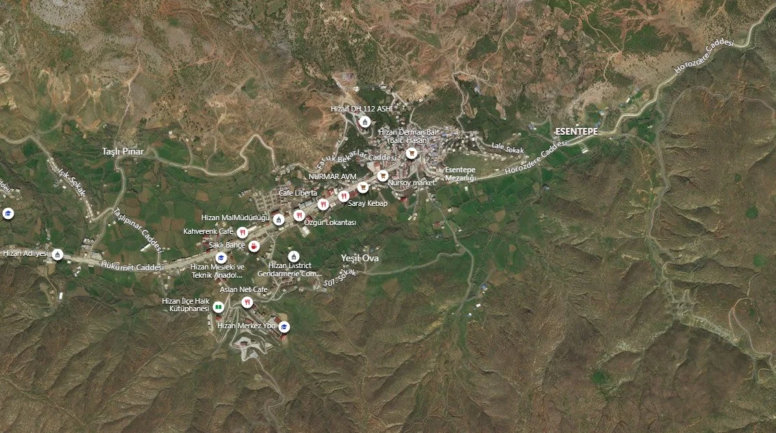 Hizan Uydu Görüntüsü Haritası, Bitlis