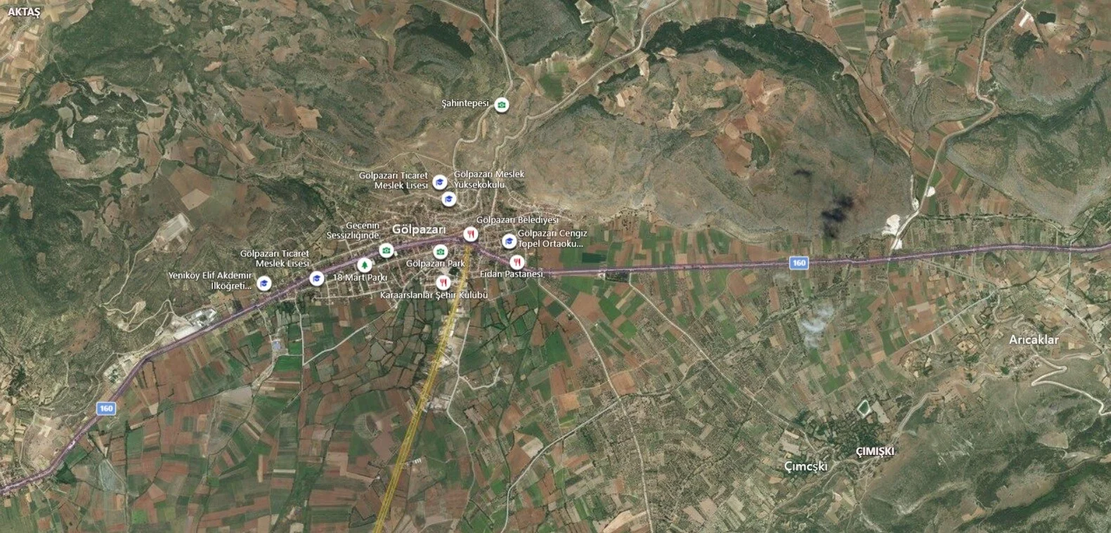 Gölpazarı Uydu Görüntüsü Haritası, Bilecik