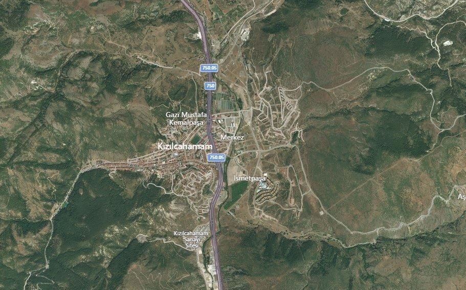 Ankara Kızılcahamam Uydu Görüntüsü Haritası