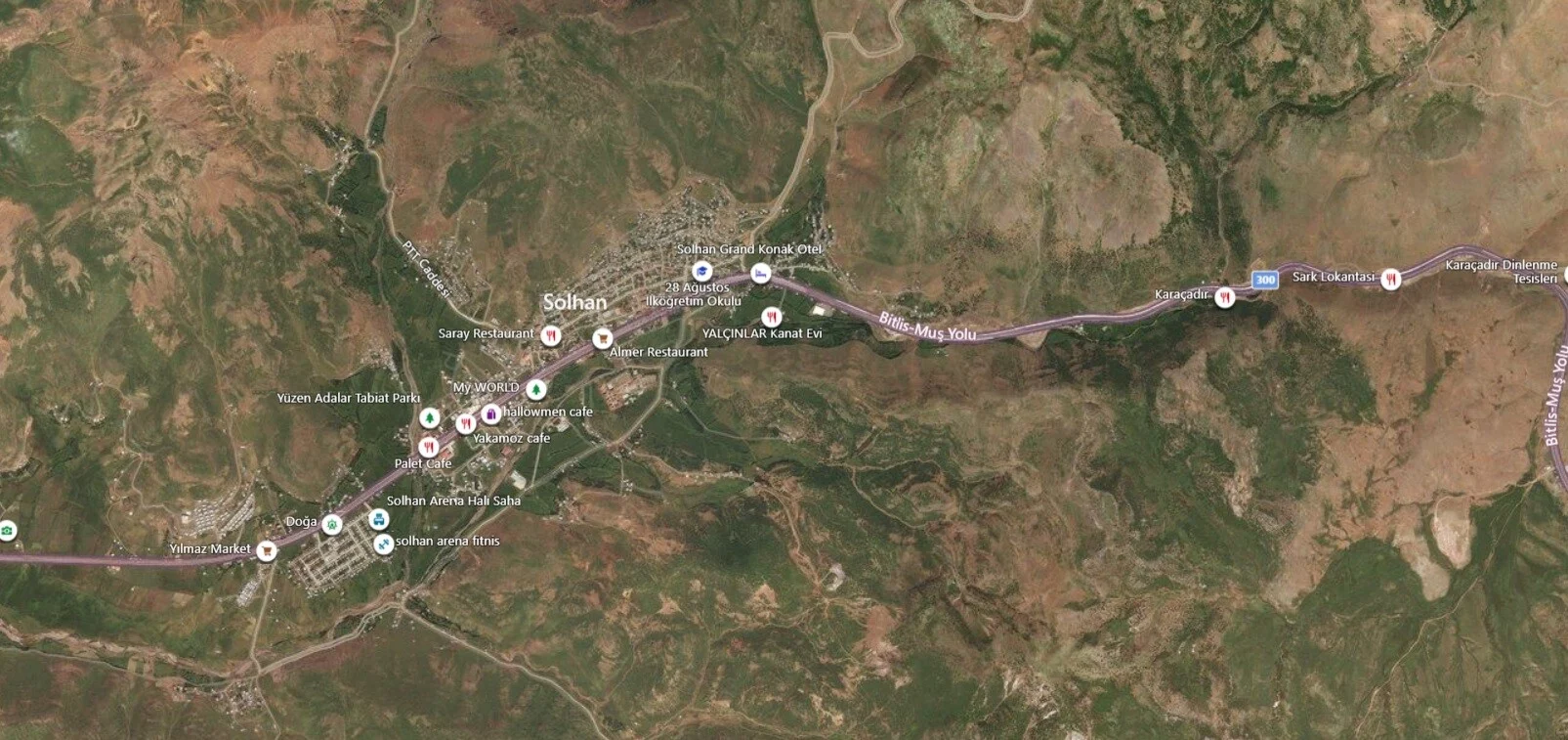 Solhan Uydu Görüntüsü Haritası, Bingöl