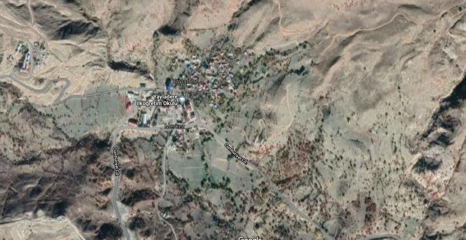 Yayladere Uydu Görüntüsü Haritası, Bingöl