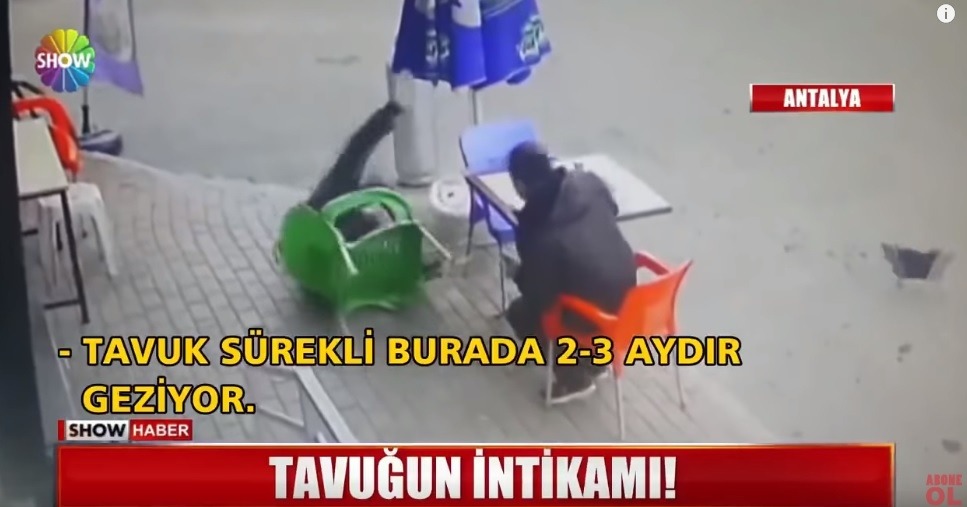 Döner Ustasını Düşüren Tavuk Mobese Kameralarında