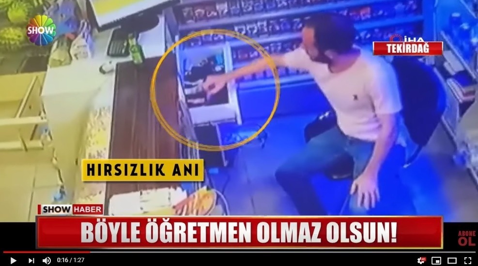 Tekirdağda Marketten Para Çalan Öğretmen Mobese Kameralarına Yakalandı