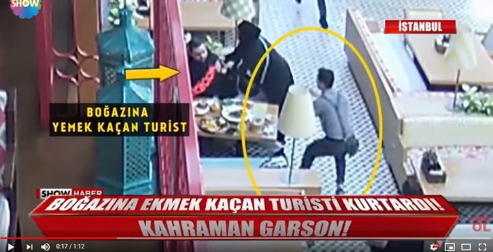 İstanbul'da Hayat Kurtaran Garson Mobese Kameralarında