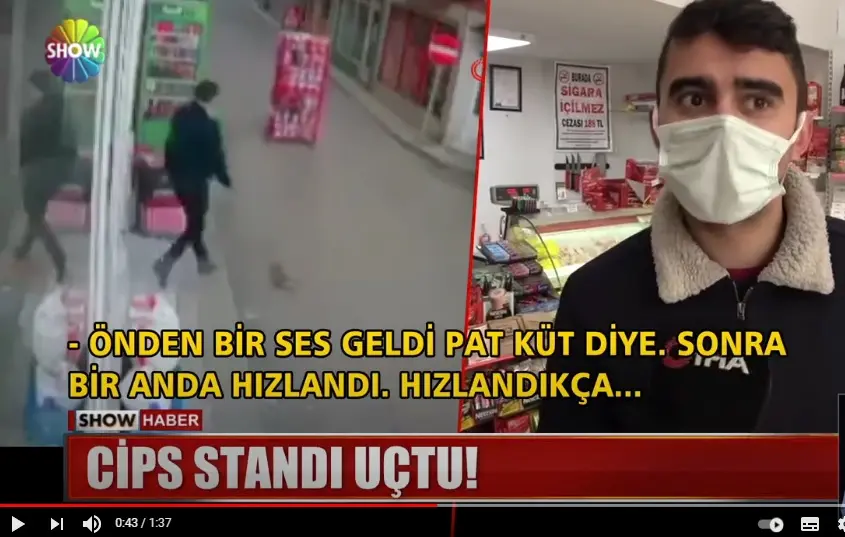 Marketin Önünceki Stand Kayarak Yola Çıktı