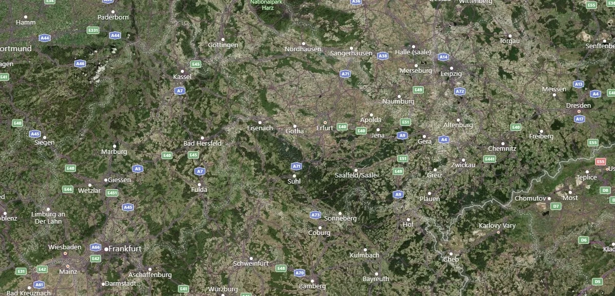 Almanya Uydu Görüntüsü Haritası