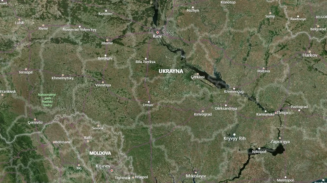 Ukrayna Uydu Görüntüsü Haritası
