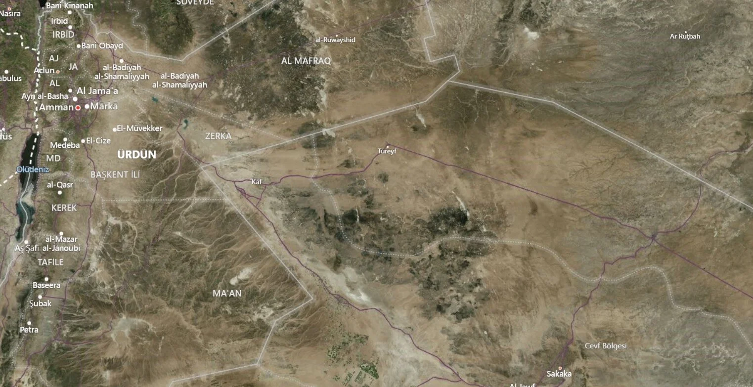Ürdün Uydu Görüntüsü Haritası