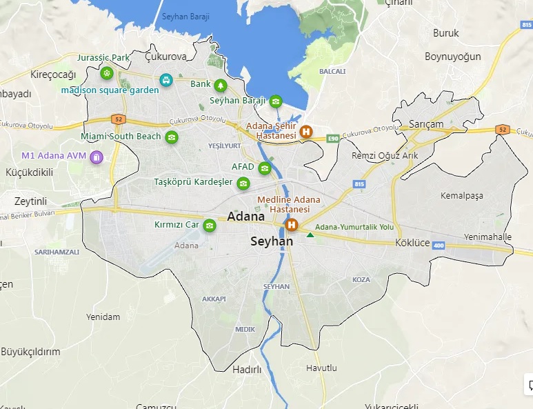 Adana Detaylı Harita