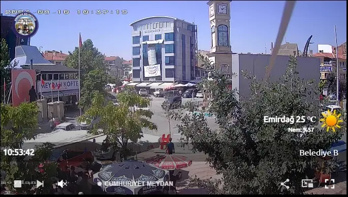 Afyon Emirdağ Cumhuriyet Meydanı Canlı Mobese