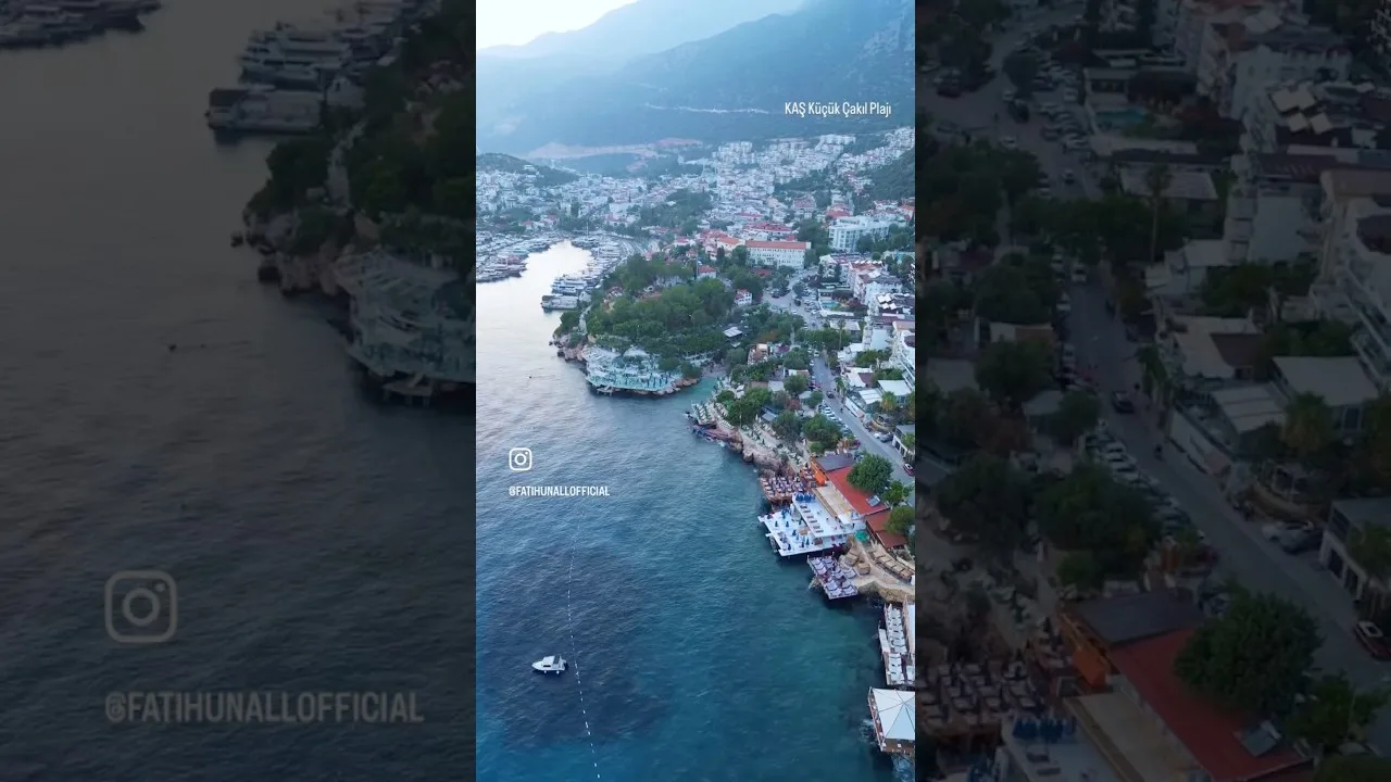 Antalya Kaş Küçük Çakıl Plajı Havadan Kamera Görüntüleri İzle