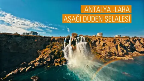 Antalya Lara Aşağı Düden Şelalesi Havadan Kamera Görüntüleri İzle